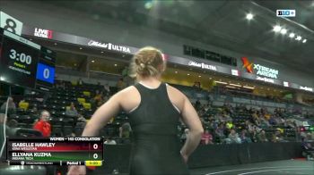 143 Consolation Quarterfinal - Isabelle Hawley, Iowa Wesleyan vs Ellyana Kuzma, Indiana Tech