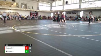 100 lbs Round 1 (6 Team) - Zoey Jewett, Charlies Angels Pink vs Natalie Handy, Team Pennsylvania