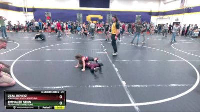 41 lbs Round 2 - Zeal Reveiz, Stratford Youth Wrestling vs Emmalee Senn, Pelion Youth Wrestling