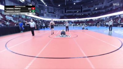 190 lbs 5th Place Match - Athenial Temple, Columbia vs Brennen Pruett, Bishop Kelly