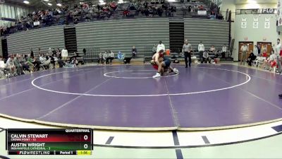 175 lbs Quarterfinals (8 Team) - Austin Wright, Indianapolis Cathedral vs Calvin Stewart, Crown Point