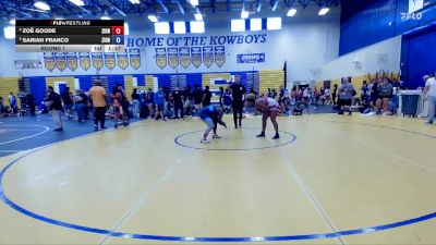 148 lbs Round 1 - Zoë Goode, Oakleaf High School vs Sariah Franco, Bear Clan Wrestling Club