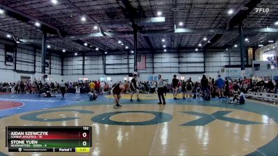 132 lbs Placement Matches (8 Team) - Aidan Szewczyk, COMBAT ATHLETICS vs Stone Yuen, HEADHUNTERS - GREEN