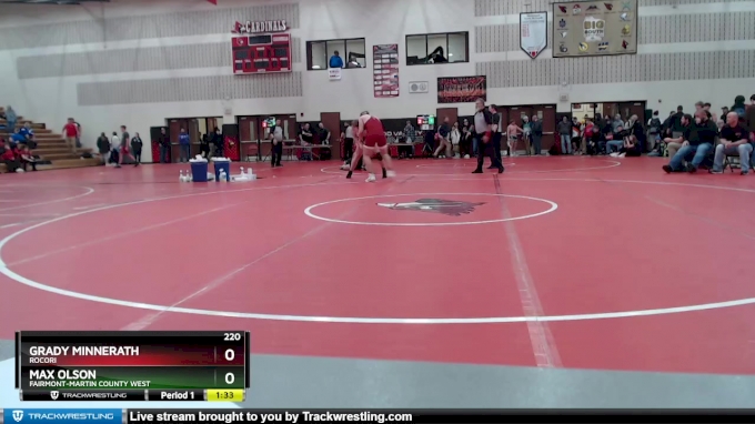 220 lbs 1st Place Match - Max Olson, Fairmont-Martin County West vs ...