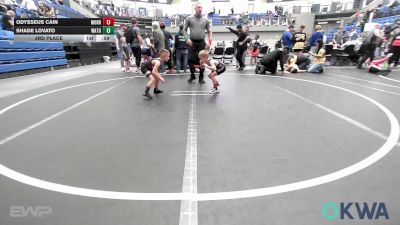 49 lbs 3rd Place - Odysseus Cain, Morrison Takedown Club vs Shade Lovato, Watonga Youth Wrestling