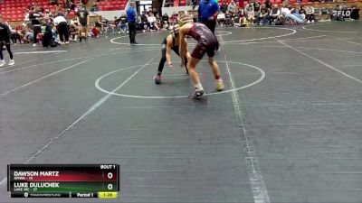 88 lbs Semis (4 Team) - Dawson Martz, NMWA vs Luke Duluchek, Lake WC