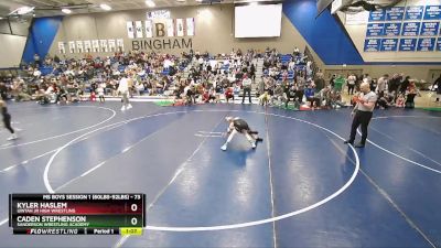 73 lbs Champ. Round 2 - Kyler Haslem, Uintah Jr High Wrestling vs Caden Stephenson, Sanderson Wrestling Academy