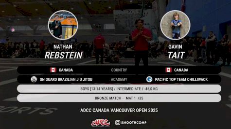 Gavin Tait vs Nathan Rebstein 2025 ADCC Vancouver Open