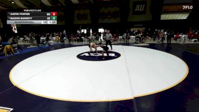 125 lbs Quarterfinal - Justin Porter, Randolph vs Mason Barrett, Averett