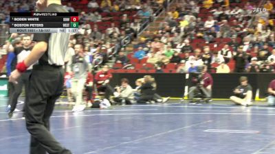 1A-157 lbs Semifinal - Boden White, Denver vs Boston Peters, Westwood, Sloan