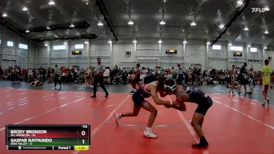 113 lbs Round 2 (6 Team) - Brody Bronson, All American vs Gaspar Raymundo, Ohio Valley