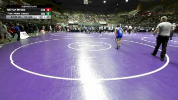 108 lbs Round Of 16 - Nathan Myers, Kerman vs Anthony Garza, Clovis