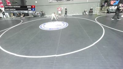 84 lbs Matthew Moreno, SDIKWA - San Diego-Imperial Kids Wrestling Association vs Luke Garcia, CVWA - Central Valley Wrestling Association