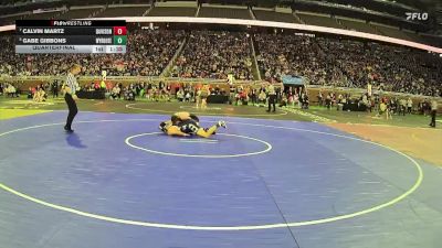 D1-138 lbs Quarterfinal - Gabe Gibbons, Wyandotte Roosevelt vs Calvin Martz, Davison HS