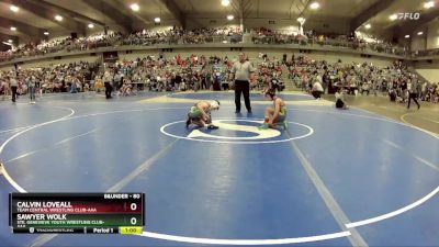 80 lbs Cons. Round 2 - Sawyer Wolk, Ste. Genevieve Youth Wrestling Club-AAA vs Calvin Loveall, Team Central Wrestling Club-AAA