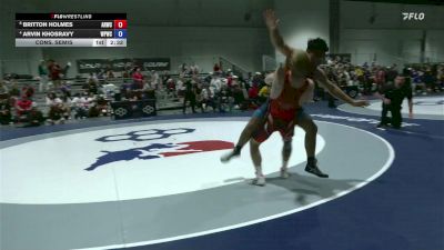 77 lbs Cons. Semis - Britton Holmes, Army (WCAP) vs Arvin Khosravy, West Point Wrestling Club