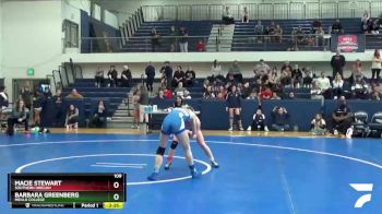 109 lbs Semifinal - Barbara Greenberg, Menlo College vs Macie Stewart, Southern Oregon