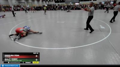 130 lbs Cons. Round 4 - Angelina Pena, Michigan vs Bailey Emery, Bad Karma Wrestling Club