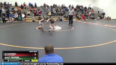 B-4 lbs Semifinal - Aj Caldwell, Iowa City MatPac vs Wyatt Newkirk, Mediapolis Youth Wrestling