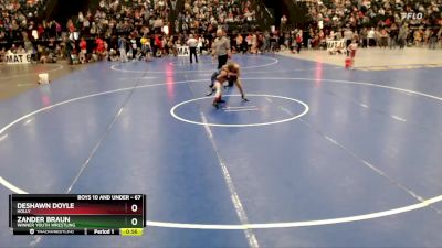 67 lbs Semifinal - DeShawn Doyle, Holly vs Zander Braun, Winner Youth Wrestling