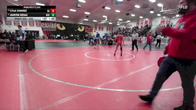 105 lbs Cons. Round 3 - Lyla Chavez, Garden Grove vs Austin Desai, Burbank