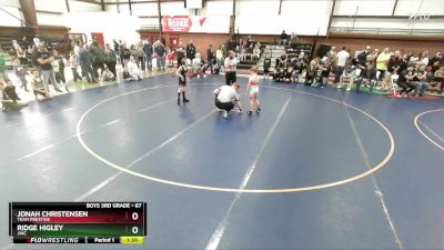 67 lbs Champ. Round 1 - Ridge Higley, JWC vs Jonah Christensen, Team Prestige