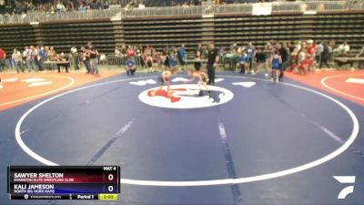 62-68 lbs Quarterfinal - Sawyer Shelton, Evanston Elite Wrestling Club vs Kali Jameson, North Big Horn Rams