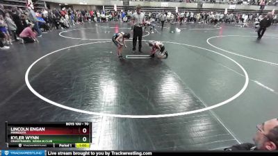 70 lbs Champ. Round 1 - Kyler Wynn, CrassTrained: Weigh In Club vs Lincoln Engan, Minnesota