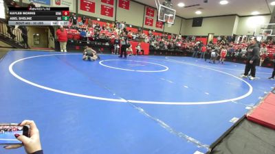 92 lbs Round Of 16 - Kayleb Morris, Dewar HS Boys vs Abel Sheline, Bartlesville