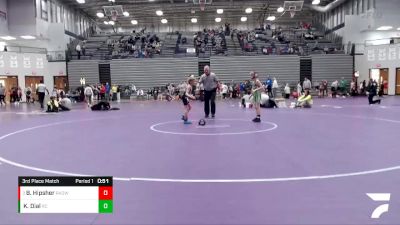 56-61 lbs 3rd Place Match - Brylin Hipsher, RHYNO ACADEMY Of WRESTLING vs Kasey Dial, Red Cobra