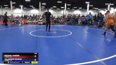 250 lbs Quarters & 1st Wb (16 Team) - Michael Hardin, Illinois vs Wilkinson Sejour, Florida