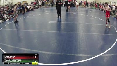 132 lbs Quarterfinals (8 Team) - Luke Webb, Team Texas vs Tallen Lightfield, South Dakota Lightning