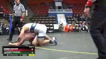 215 lbs Quarterfinals (8 Team) - Anthony Coleman, Dakota HS vs Robbie Gossard, Bedford HS