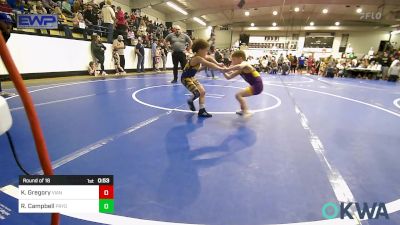 49 lbs Round Of 16 - Keaton Gregory, Vian Wrestling Club vs Ryker Campbell, Pryor Tigers