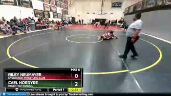 195 Boys Cons. Round 2 - Riley Neumayer, Eaglecrest Wrestling Club vs Cael Nordyke, Holly High School