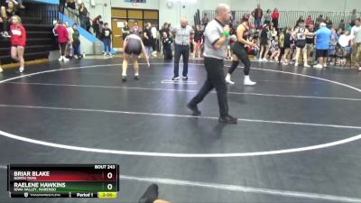 170 lbs Semifinal - Briar Blake, North Tama vs Raelene Hawkins, Iowa Valley, Marengo