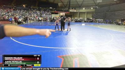 63 lbs Cons. Round 2 - Justin McMullin, Kitsap Ironman Wrestling Club vs Hudson Milligan, Wrestling Club Tacoma Slam