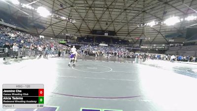 120 lbs Cons. Sub-semis - Jasmine Cha, Camas Wrestling Club vs Alicia Tadema, Redmond Wrestling Academy