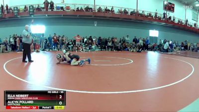 95 lbs Quarterfinal - Ella Neibert, Indian Creek Wrestling Club vs Alicyn Pollard, Unattached