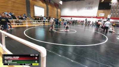 105 lbs Cons. Round 4 - Darrell Mumm, Powell Middle School vs Eli Asay, Cody Middle School