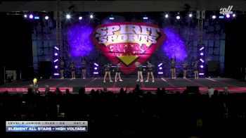 Element All Stars - High Voltage [2025 L2 Junior - Flex - D2 Day 2] 2025 Spirit Sports Worcester Nationals