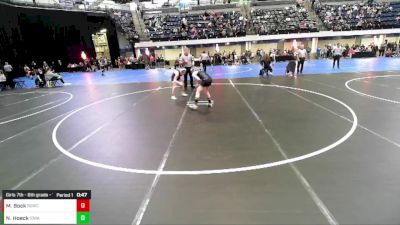 Girls 7th - 8th grade - 115 Quarters - Madilyn Bock, Big Game Wrestling Club vs Niley Hoeck, Iowa