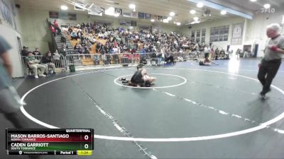 120 lbs Quarterfinal - Mason Barros-Santiago, North Torrance vs Caden Garriott, South Torrance