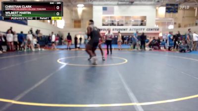 285 lbs Cons. Round 3 - Wilbert Martin, Texas Wesleyan vs Christian Clark, Northern Oklahoma College-Tonkawa