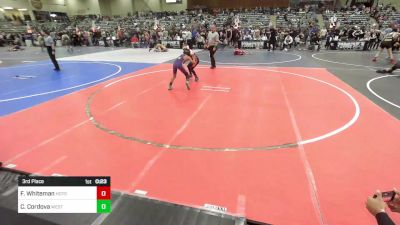 78 lbs 3rd Place - Forrest Whiteman, Hotshots Wrestling vs Colt Cordova, Westside Wrestling Inc