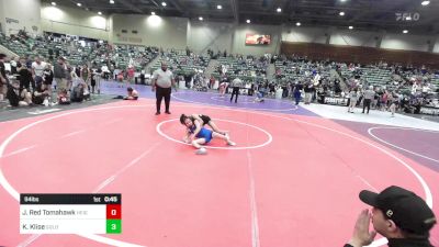 94 lbs Consolation - Jazzy Red Tomahawk, Heights WC vs Kaliya Klise, Gold Rush Wrestling