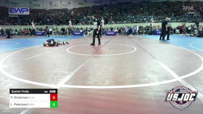 50 lbs Quarterfinal - Preslie Dickerson, Blue Devil Wrestling vs Laken Peterpaul, Marlow Outlaws