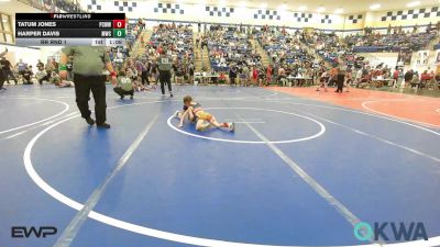 43 lbs Rr Rnd 1 - Tatum Jones, Ponca City Wildcat Wrestling vs Harper Davis, Moodys Wrestling Club