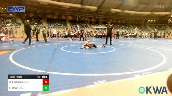 64 lbs Semifinal - Hollis Federico, Muskogee Rougher Youth Wrestling vs Kendall Dean, Morris Wrestling Association