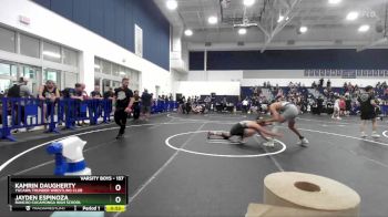 157 lbs Cons. Round 7 - Jayden Espinoza, Rancho Cucamonga High School vs Kamrin Daugherty, Yucaipa Thunder Wrestling Club